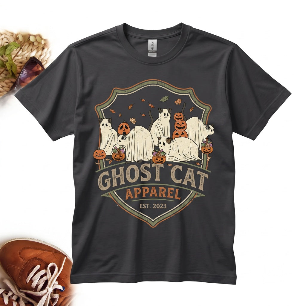 Spooky Season Halloween Ghost Cat Lover Black Kitten Sweater Sweatshirt Top, Unisex TShirt