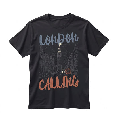 London Calling Graphic Cotton Vintage British Punk Rock Music Apparel Unisex TShirt