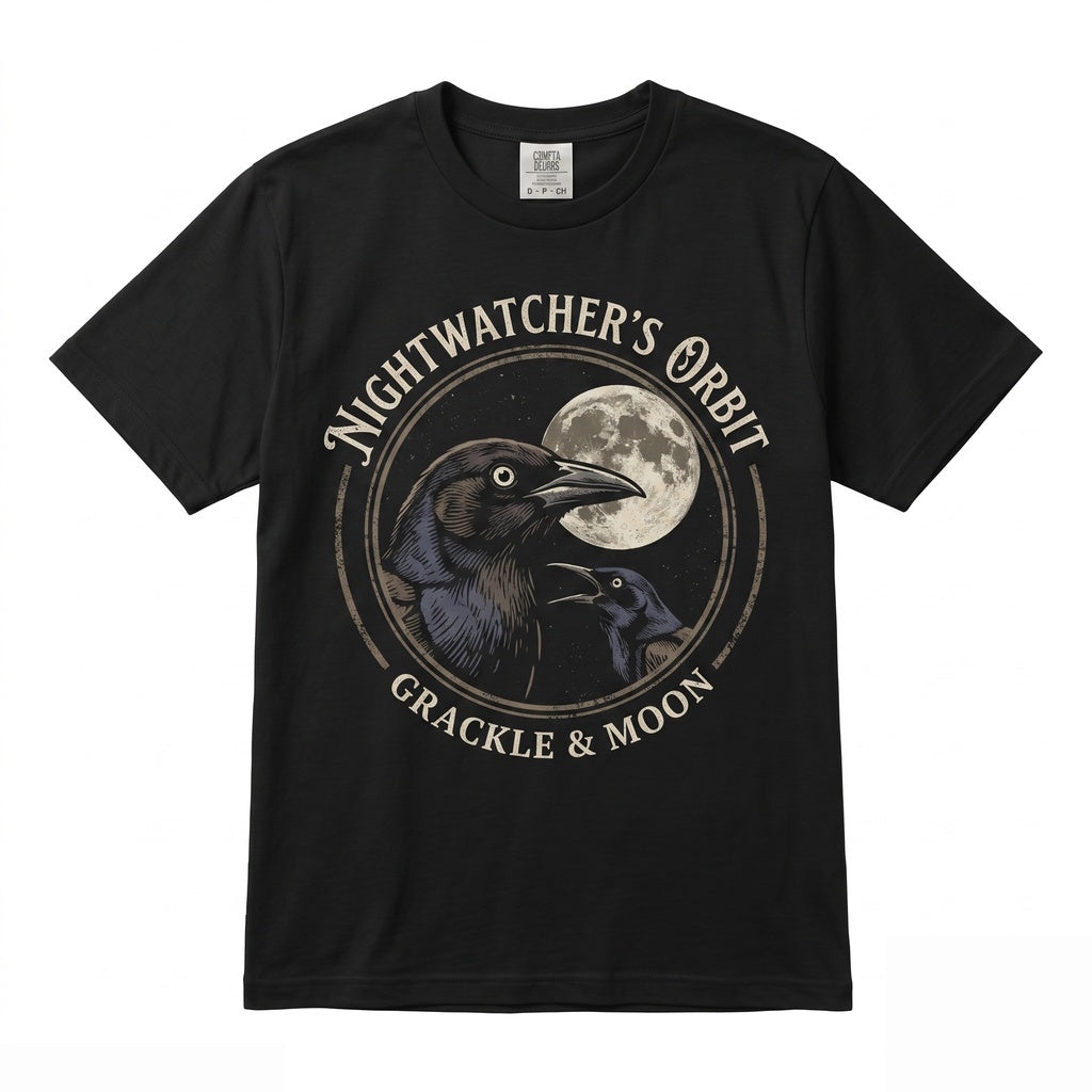Three Common Grackle Moon Funny 90s Vintage Aesthetic Retro Bird Parody Graphic Top, Ironic Wildlife Gift Unisex TShirt