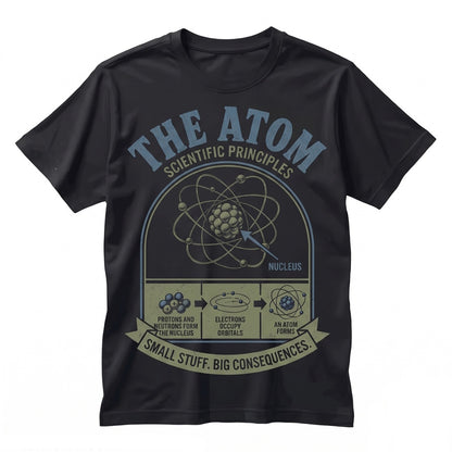 The Atom Small Stuff Big Consequences Chemistry Vintage Atomic Science Graphic Teacher Gift Unisex TShirt