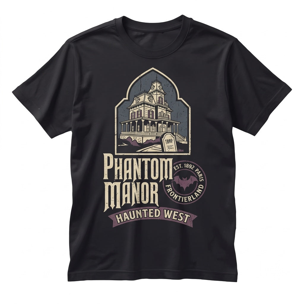 Vintage Spooky Phantom Manor Paris Hitchhiking Ghosts Graphic Apparel, Unisex TShirt