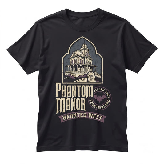 Vintage Spooky Phantom Manor Paris Hitchhiking Ghosts Graphic Apparel, Unisex TShirt