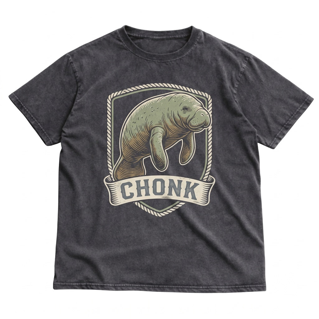 Funny Three Manatee Retro Moon Graphic Vintage Sea Cow Marine Animal Ocean Lover Gift Unisex TShirt