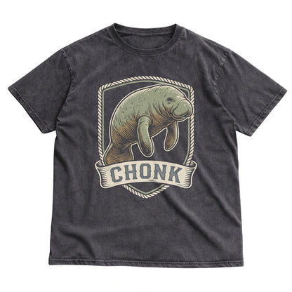 Funny Three Manatee Retro Moon Graphic Vintage Sea Cow Marine Animal Ocean Lover Gift Unisex TShirt
