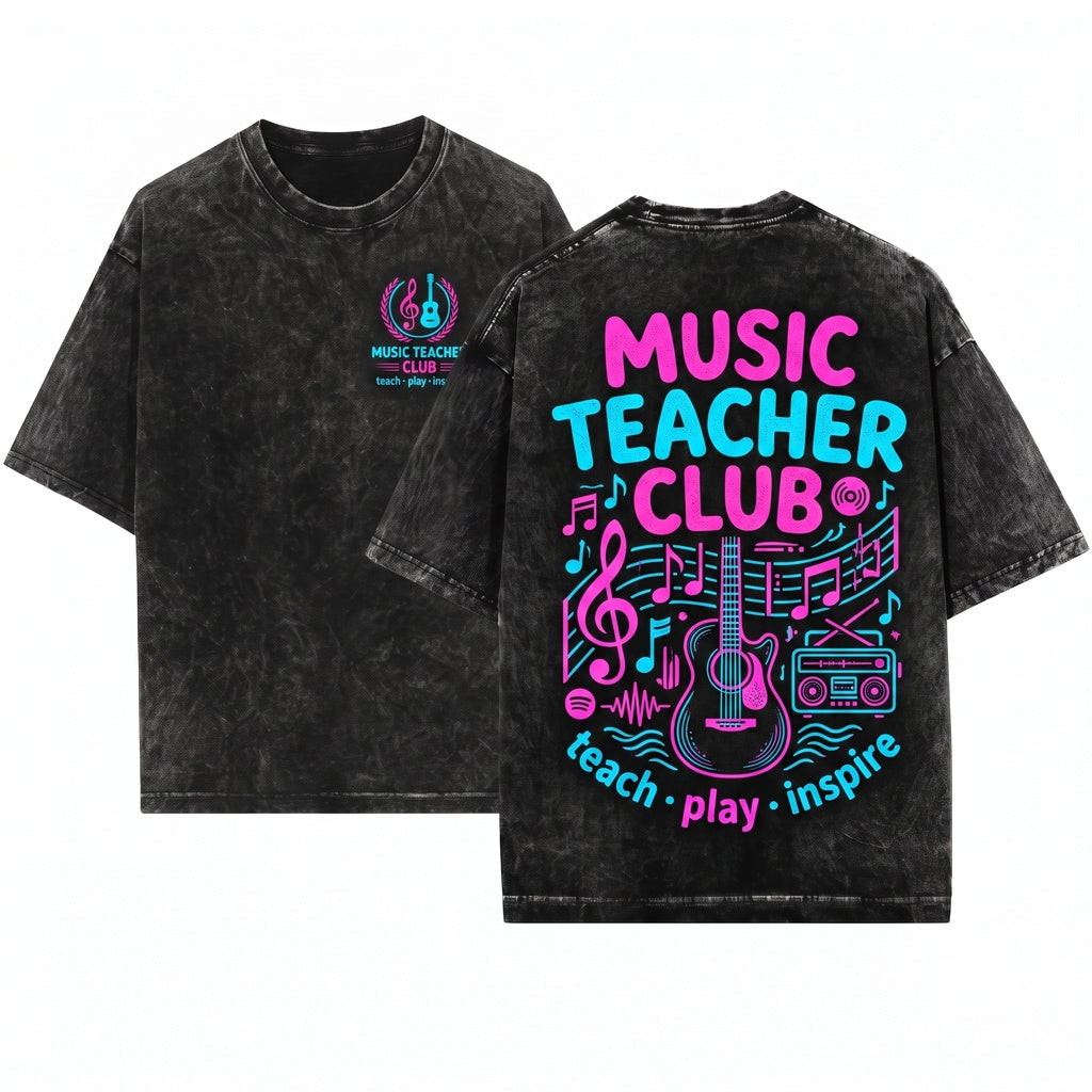 Music Teacher Club Choir Band Orchestra Classroom Educator School Pride Gift Unisex Wash T-Shirt