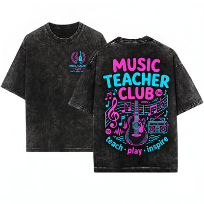 Music Teacher Club Choir Band Orchestra Classroom Educator School Pride Gift Unisex Wash T-Shirt