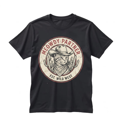 Cowboy Cat Meowdy Partner Vintage Ranch Western Graphic Kitten Lover Gift Apparel Unisex TShirt
