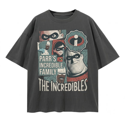 Vintage 2004 Superhero Family Movie Graphic Elastigirl Violet Dash Jack-Jack Oversized Apparel Unisex TShirt