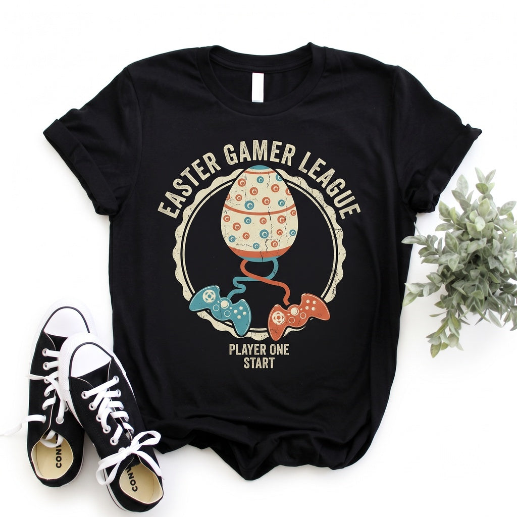 Happy Easter Gaming Eggs Bunny Cute Funny Video Gamer Holiday Graphic Unisex TShirt