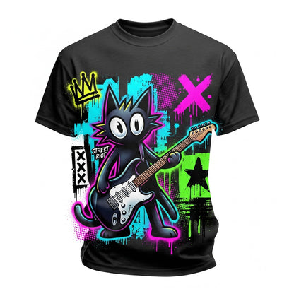 Rock Star Vintage Kitten Y2K Electric Guitar Punk Music Lover Unisex TShirt