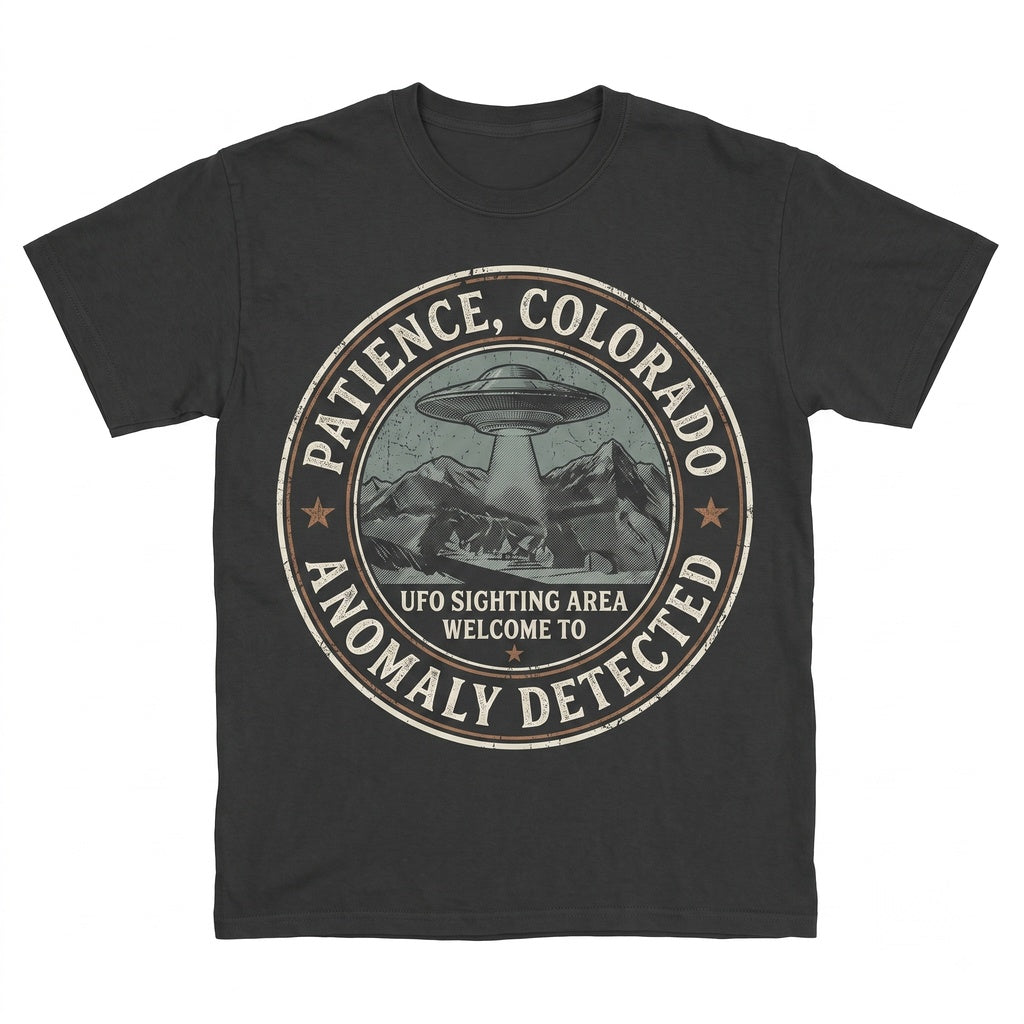 Retro Patience Colorado UFO Sci-Fi Alien Television Series Graphic Apparel Unisex TShirt