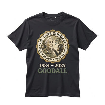 Jane Goodall Memorial Homage Retro 90s Vintage Chimpanzee Primatologist Graphic Tribute Unisex TShirt