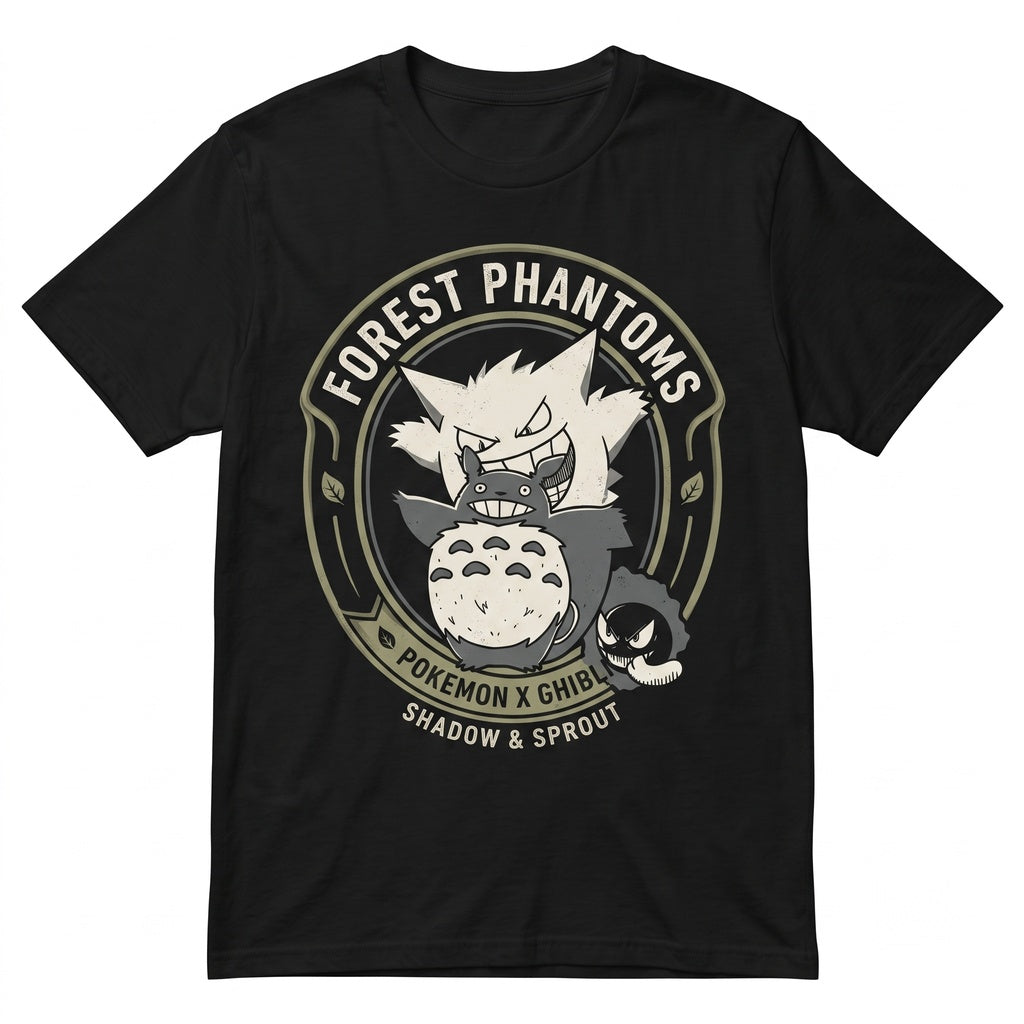 Vintage Wash Anime Crossover Graphic Oversized Ghost Monster Streetwear Apparel, Unisex TShirt