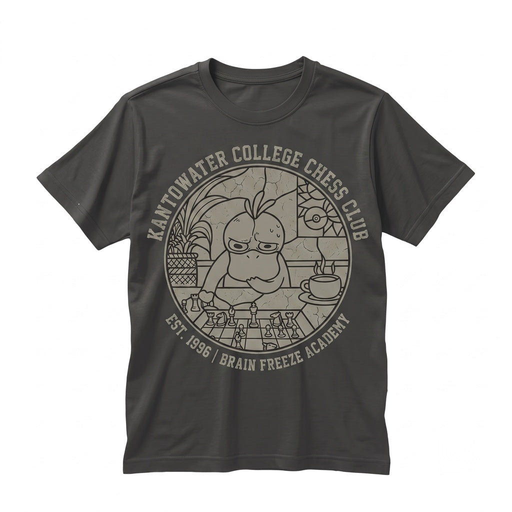 Confused Duck Playing Chess Stained Glass Coffee Station Funny Anime Gamer Room Decor Gift Unisex TShirt