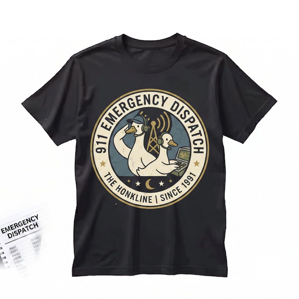 Silly Goose 911 Dispatcher Funny Emergency Call Operator Gift First Responder Mom Dad EMS Unisex TShirt