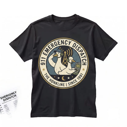 Silly Goose 911 Dispatcher Funny Emergency Call Operator Gift First Responder Mom Dad EMS Unisex TShirt
