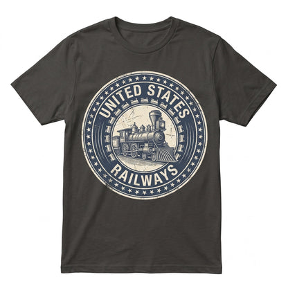 Patriotic USA Flag Locomotive Railroad Engineer Graphic Gift for Train Enthusiasts Unisex TShirt