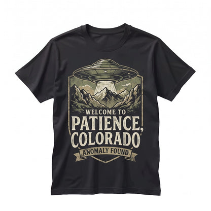 Retro Patience Colorado UFO Sci-Fi Alien Television Series Graphic Apparel Unisex TShirt
