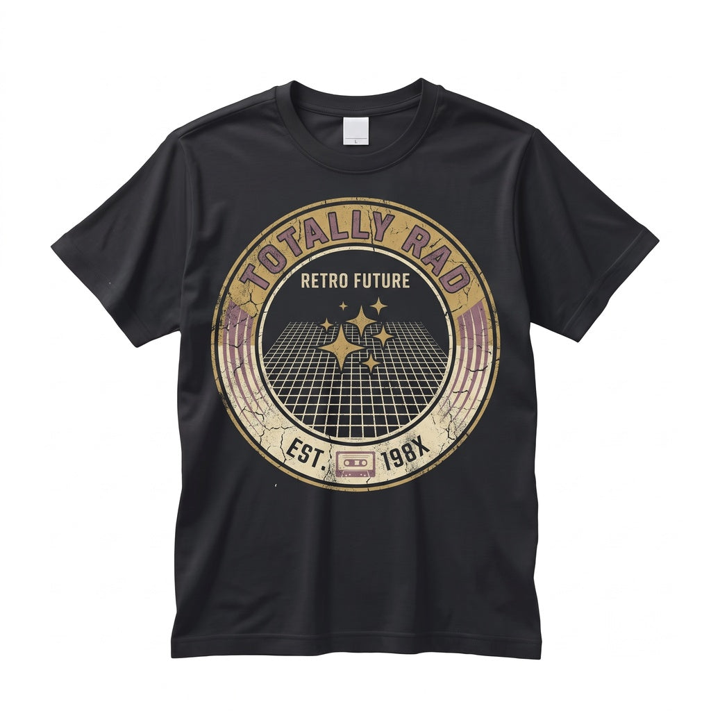 Totally Rad 80s Vintage Retro Graphic Cotton Short Sleeve Apparel for Men Women Unisex TShirt