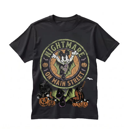 Vintage Retro Nightmare On Main Street Vampire Mouse Halloween 2026 Family Vacation Party Graphic Unisex TShirt