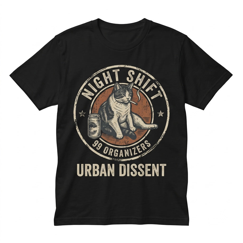 Funny Smoking Cat Meme Vintage Grunge Graphic Dark Humor Pet Lover Gift Unisex TShirt