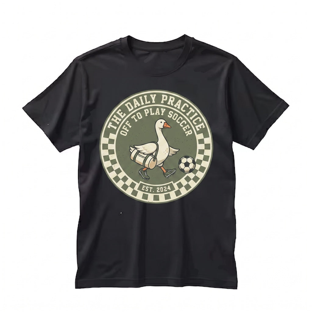 Off To Play Soccer Funny Goose Graphic Sports Mom Dad Fathers Day Gift Unisex TShirt