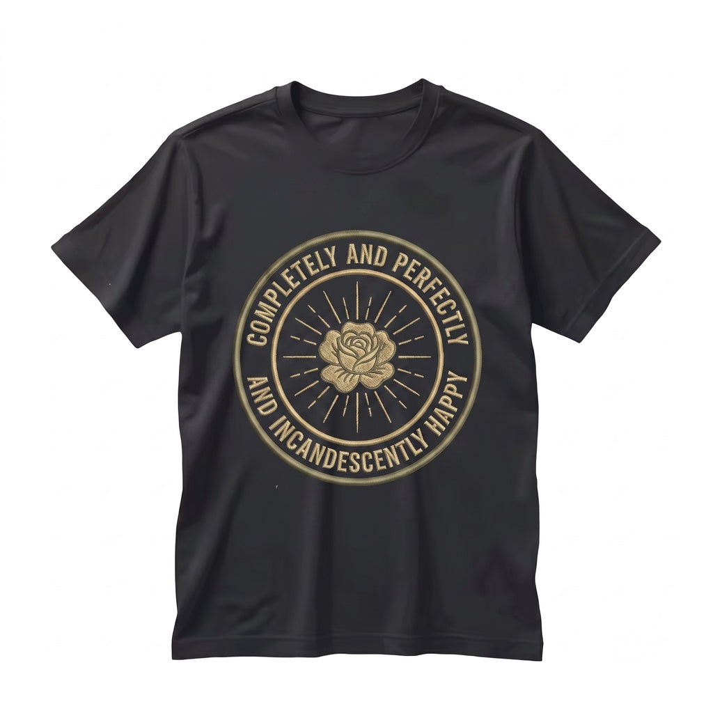 Completely and Perfectly and Incandescently Happy Embroidered Jane Austen Quote Pride & Prejudice Bookish Literary Gift Tops