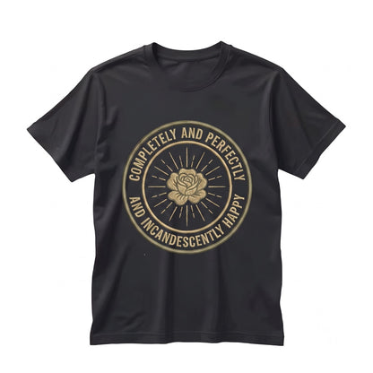Completely and Perfectly and Incandescently Happy Embroidered Jane Austen Quote Pride & Prejudice Bookish Literary Gift Tops