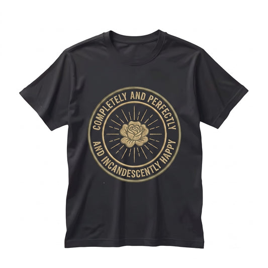 Completely and Perfectly and Incandescently Happy Embroidered Jane Austen Quote Pride & Prejudice Bookish Literary Gift Tops