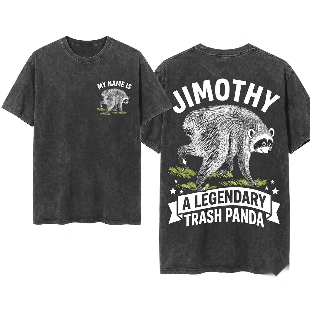 Famous Seattle Jimothy Raccoon Hand Drawn Trash Panda Short King Viral Unisex Wash T-Shirt