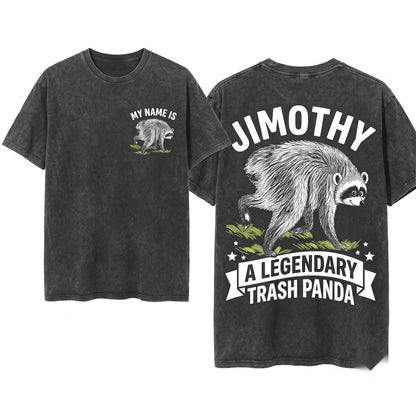 Famous Seattle Jimothy Raccoon Hand Drawn Trash Panda Short King Viral Unisex Wash T-Shirt