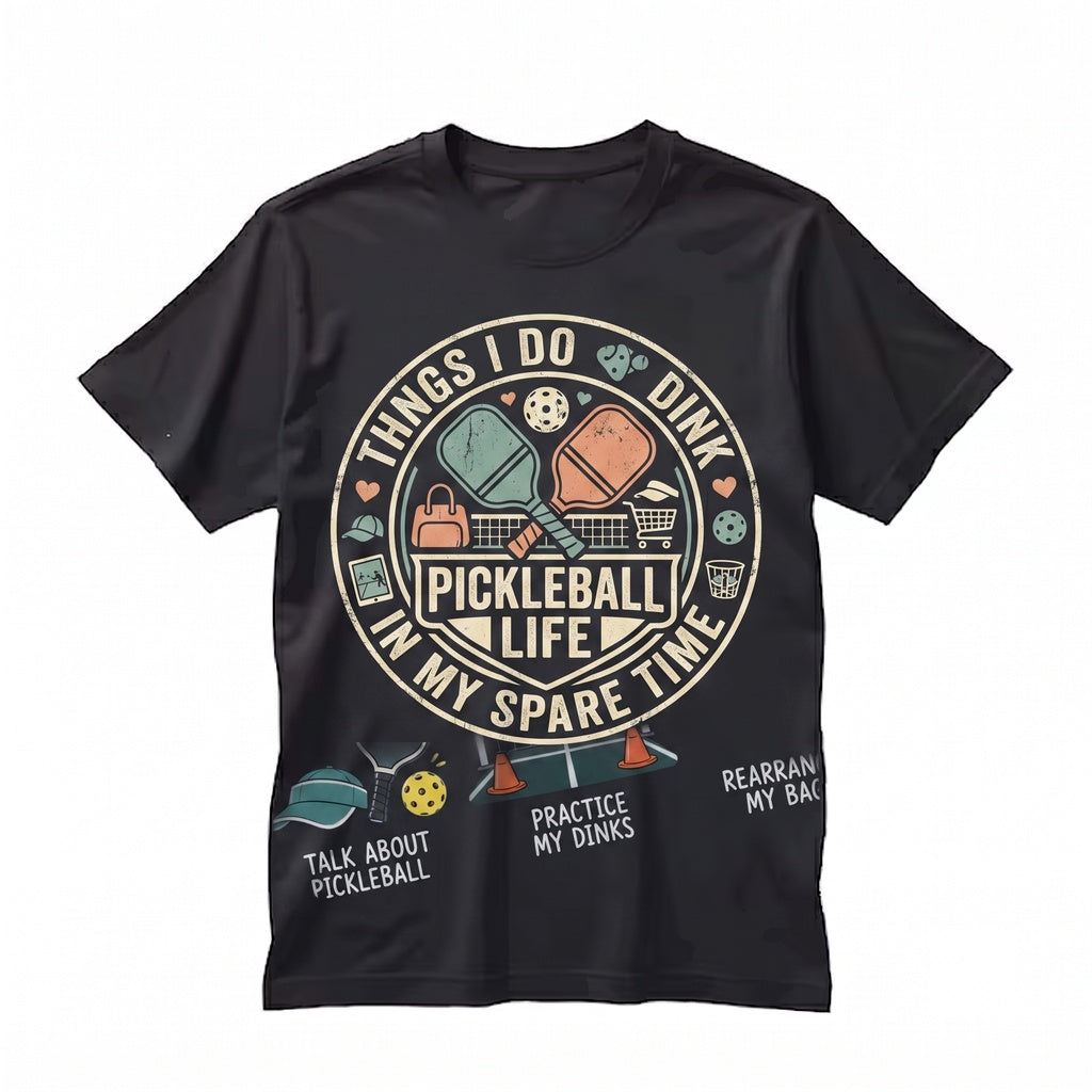 Funny Things I Do In My Spare Time Pickleball Player Gift, Novelty Sport Graphic Hobby Enthusiast Fan Present, Unisex TShirt