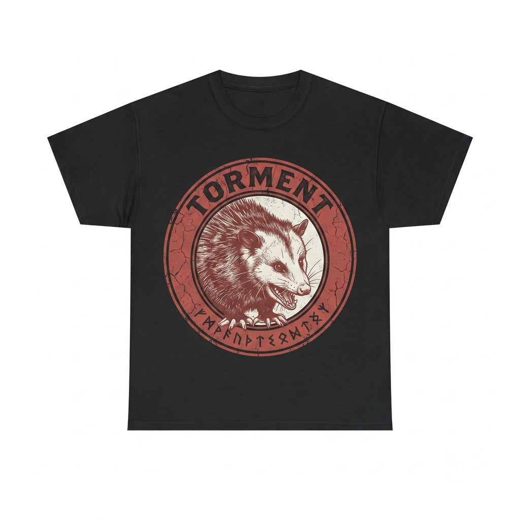 Funny Torment Opossum Screaming Chaos Graphic Vintage Cotton Casual Top Unisex TShirt