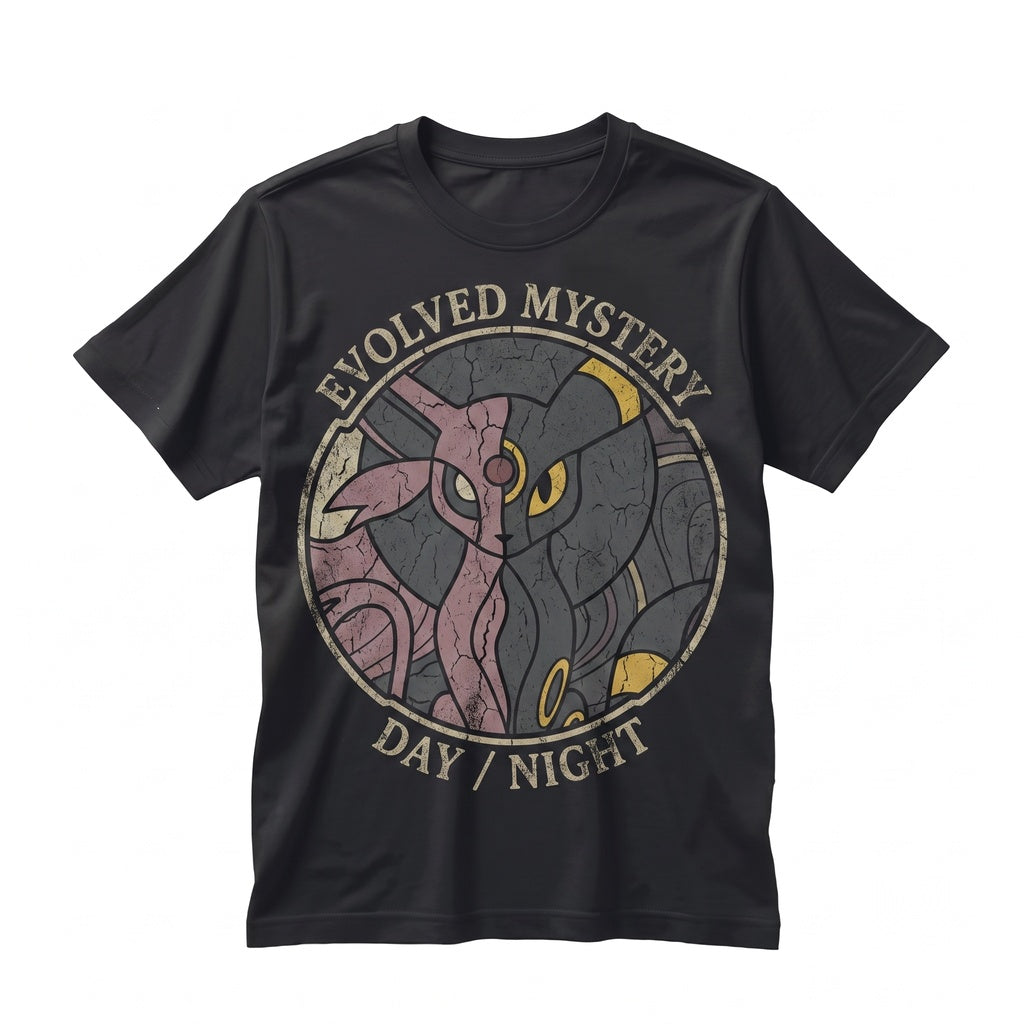 Umbreon Espeon Stained Glass Suncatcher Anime Window Hanging Round Pocket Monster Room Decor Gamer Gift Unisex TShirt