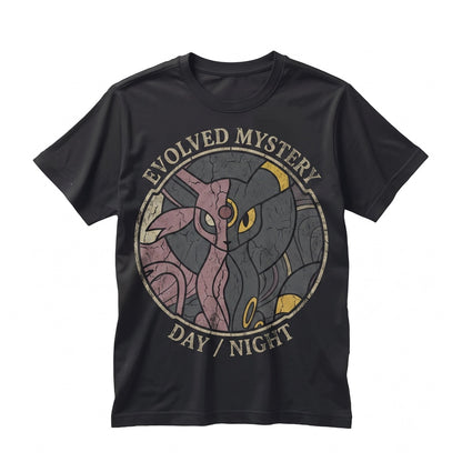 Umbreon Espeon Stained Glass Suncatcher Anime Window Hanging Round Pocket Monster Room Decor Gamer Gift Unisex TShirt