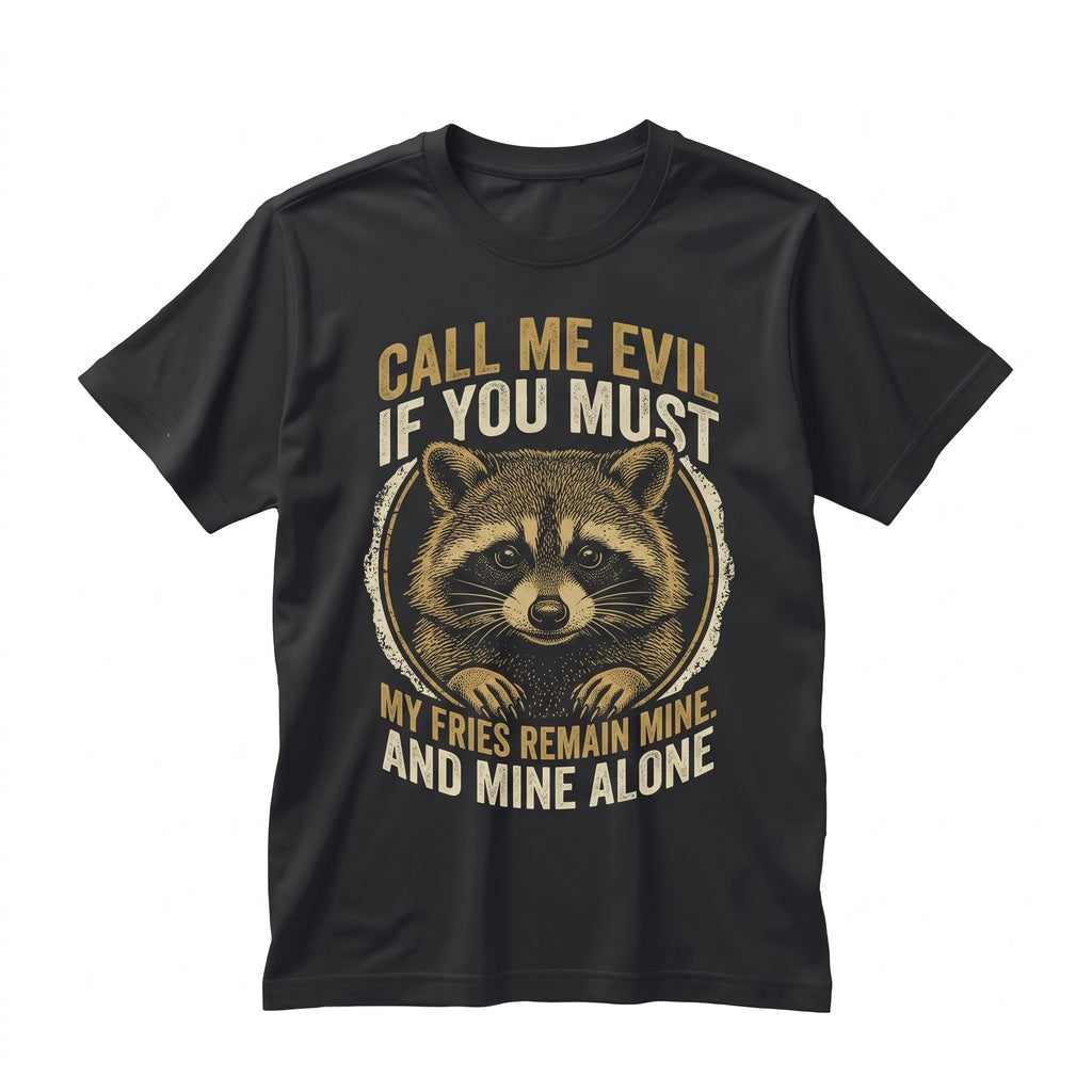 My Fries Remain Mine Funny Raccoon Fast Food Graphic Humor Apparel Unisex TShirt