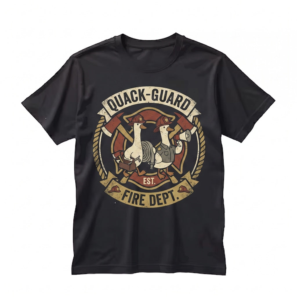 Funny Silly Goose Firefighter Fire Dept Graphic Apparel, Fireman Gift Unisex TShirt