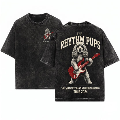 Cocker Spaniel Guitar Music Lover Funny Dog Mom Dad Gift Rock Style Unisex Wash T-Shirt