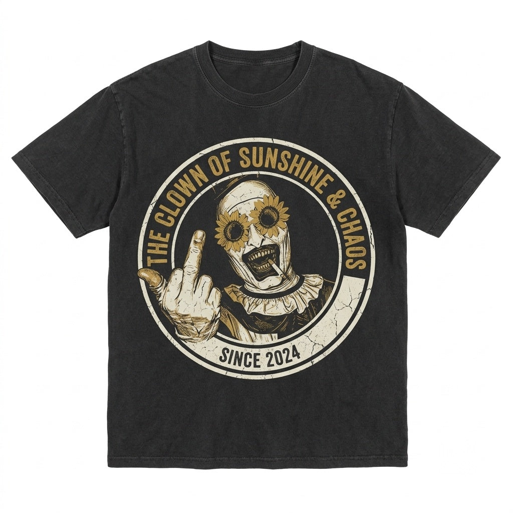Horror Character Middle Finger Graphic Spooky Slasher Halloween Clothing Unisex TShirt