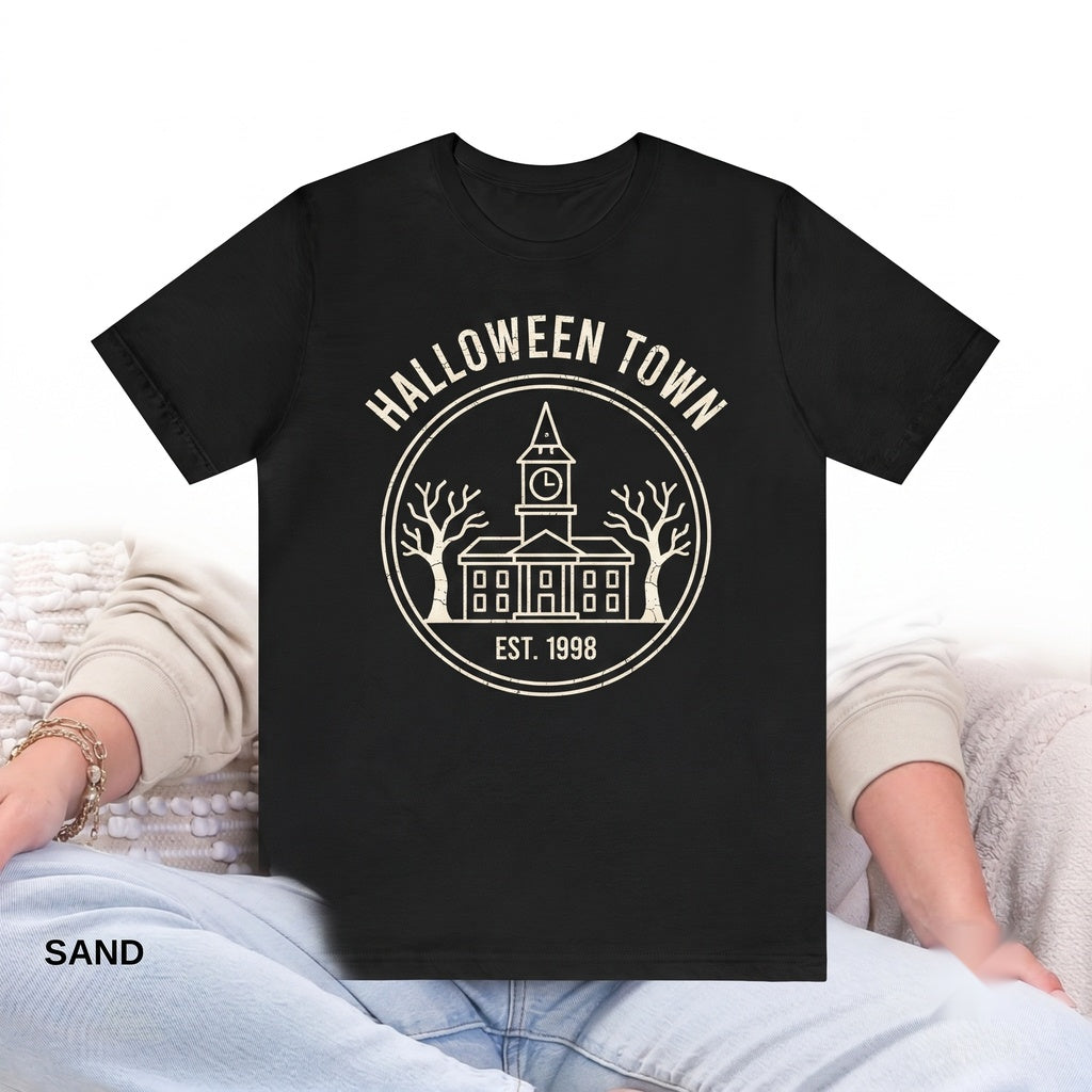 Halloweentown Est 1998 Retro University Fall Halloween Apparel Cozy Unisex TShirt