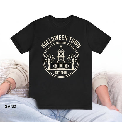 Halloweentown Est 1998 Retro University Fall Halloween Apparel Cozy Unisex TShirt