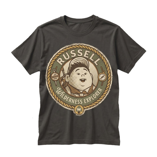 Vintage Wilderness Explorer Russell Carl Dug Scout Adventure Graphic Oversized Unisex TShirt