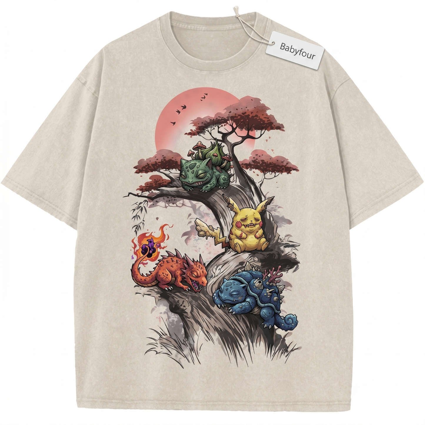 Vintage 90s Retro Anime Monsters Graphic Unisex T-Shirt - Classic Pocket Companions Tee