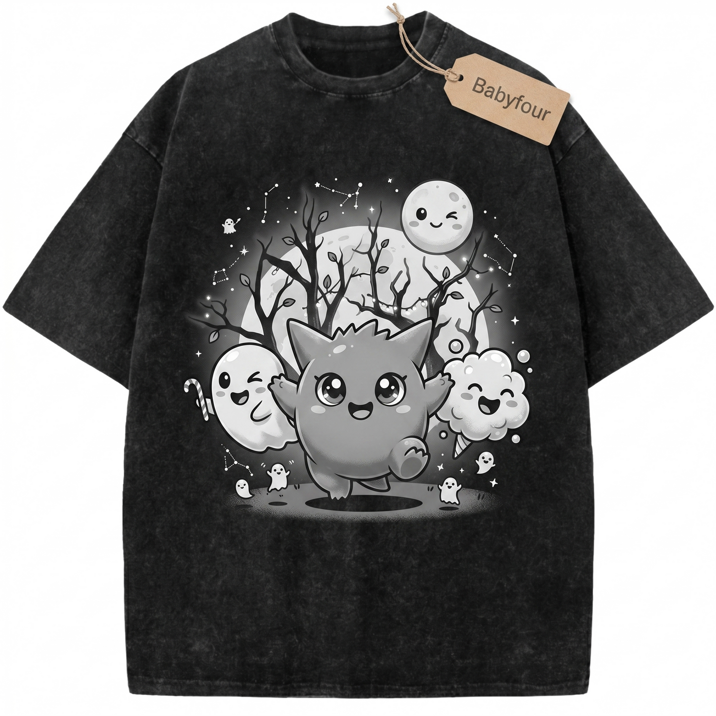 Vintage Spooky Ghost Trio Evolution Unisex T-Shirt - Retro 90s Anime Monster Graphic Tee