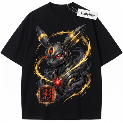 Vintage Shadow Ring Creature Graphic Tee - Retro Japanese Anime Monster Unisex T-Shirt
