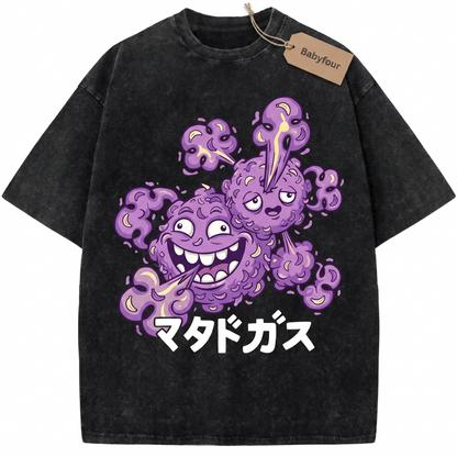 Vintage Poison Gas Monster Anime Graphic Unisex T-Shirt - Retro 90s Purple Creature Tee