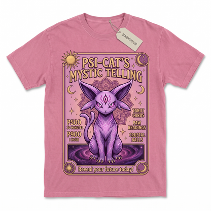 Vintage Mystic Psychic Feline T-Shirt Unisex Retro Anime Fortune Teller Graphic Tee