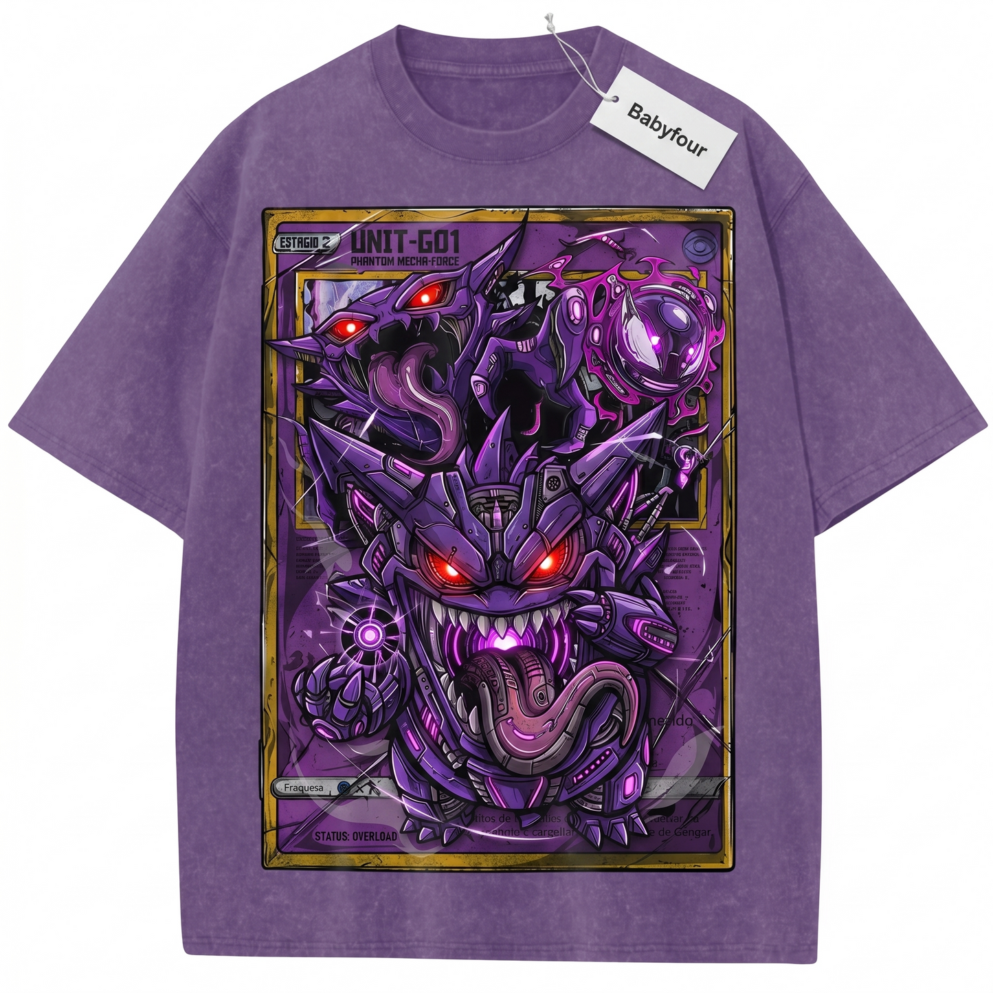 Vintage Purple Phantom Ghost Graphic Unisex T-Shirt - Retro 90s Anime Monster Style Tee