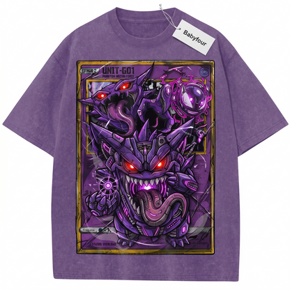 Vintage Purple Phantom Ghost Graphic Unisex T-Shirt - Retro 90s Anime Monster Style Tee