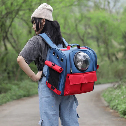 Cat Bag Large Capacity Portable Pet Bag Breathable Backpack Cat Bag Foldable Pet Backpack